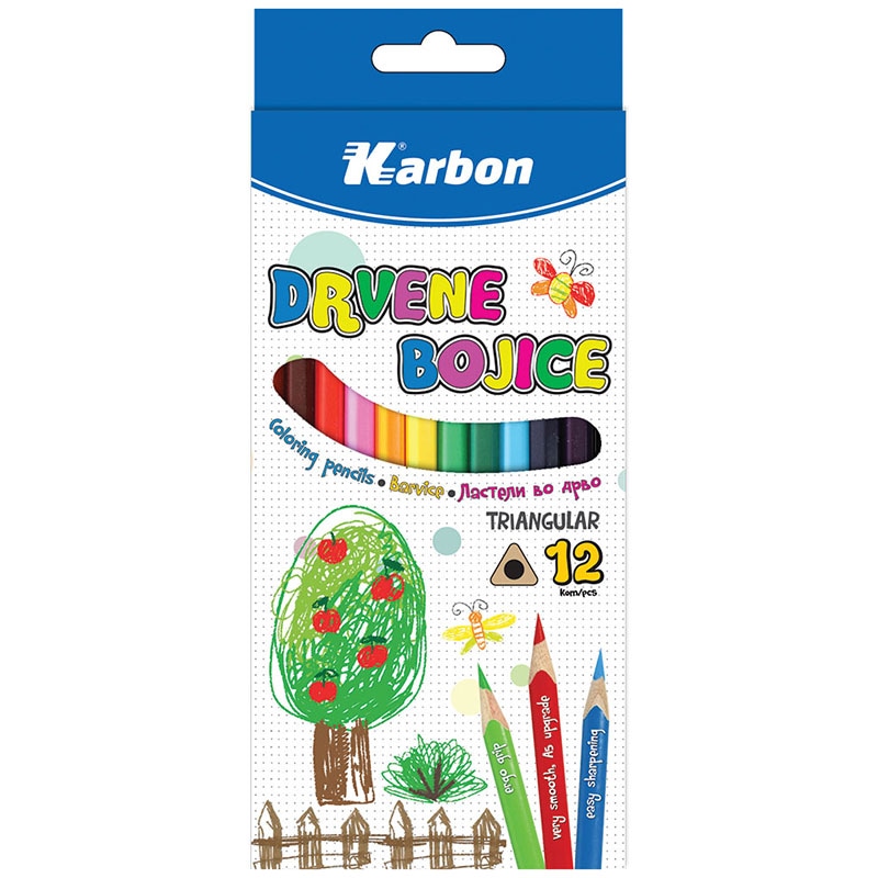 Karbon Drvene boje 1 set, 12 kom - Akcija u trgovini Tommy