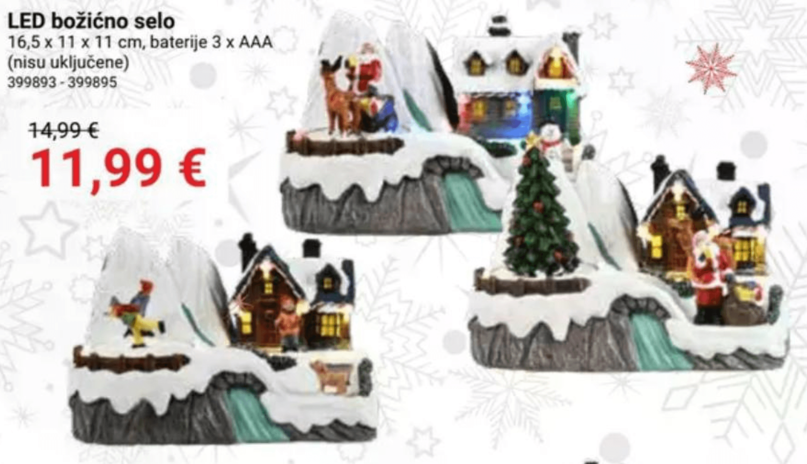 LED božićno selo 16,5 x 11 x 11 cm