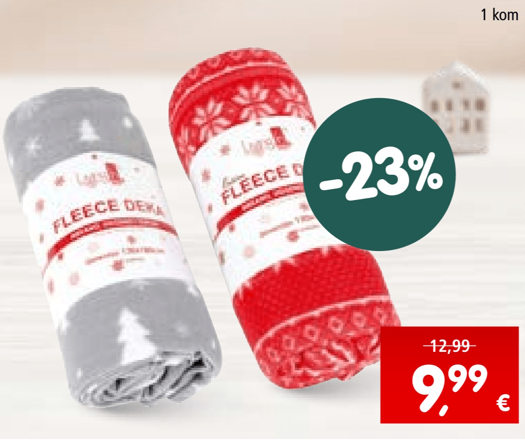 Božićna flis deka 1 kom