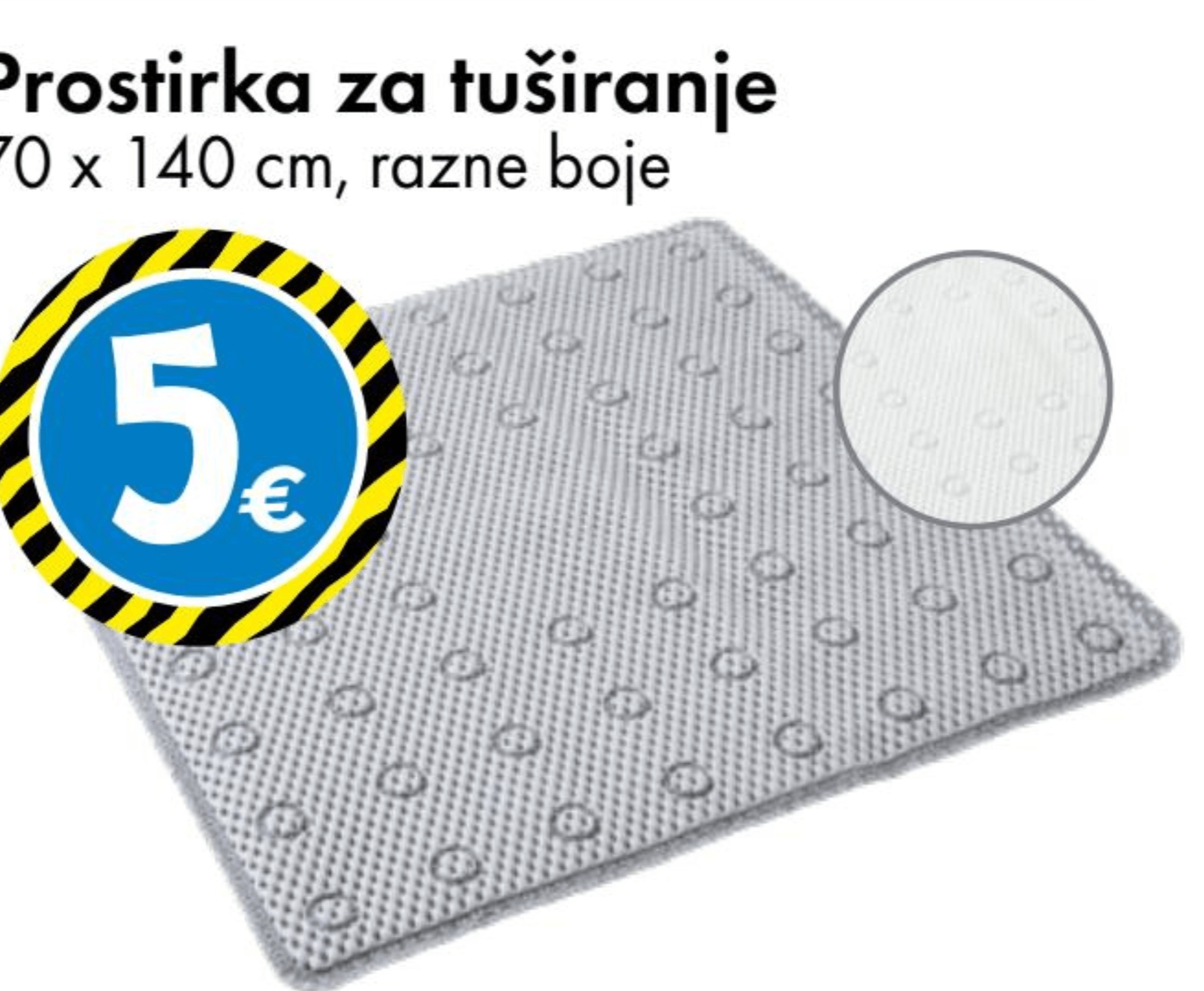 Prostirka za tuširanje 70 x 140 cm - Akcija u trgovini Tedi