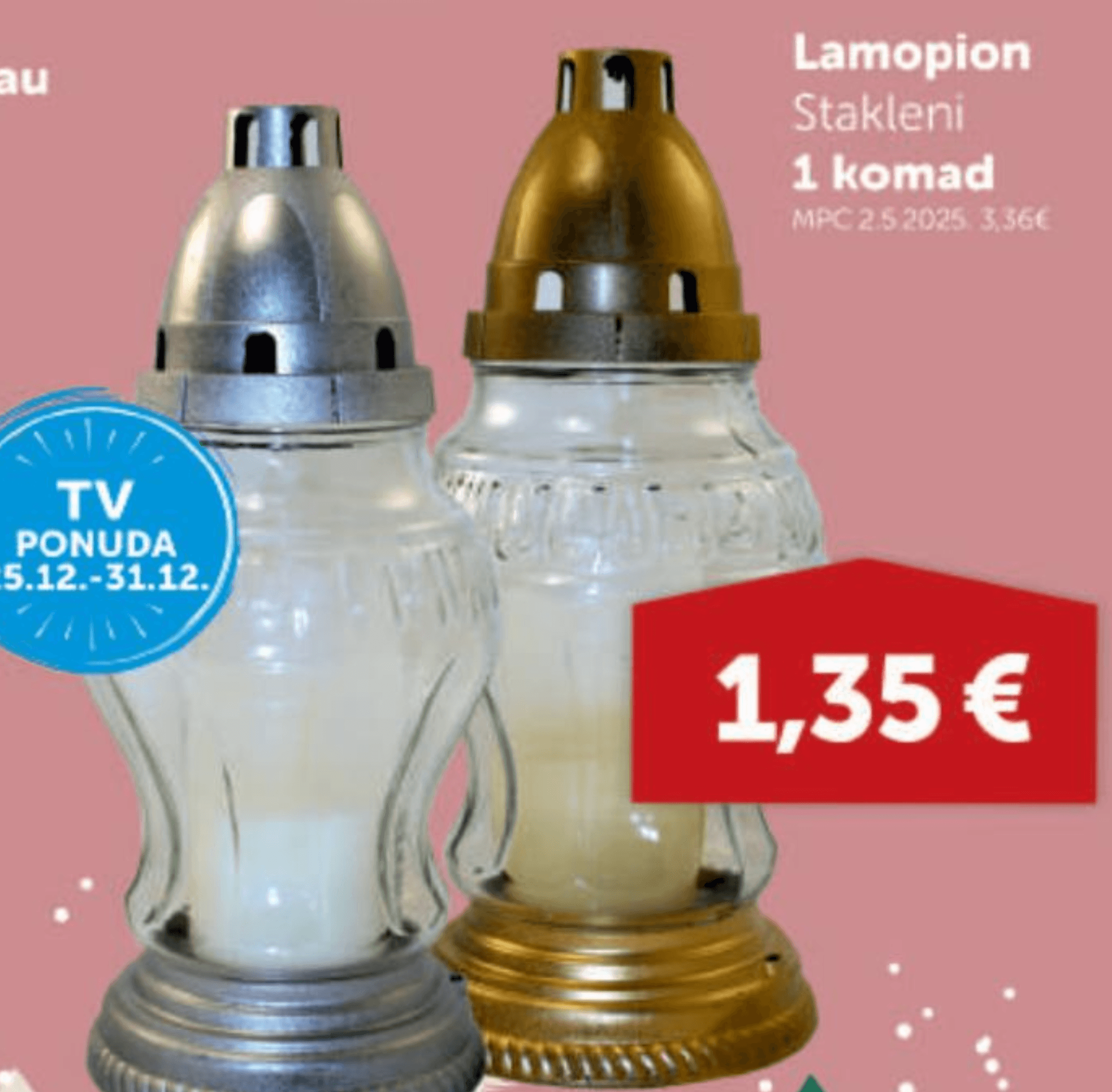 Lampion Stakleni 1 komad