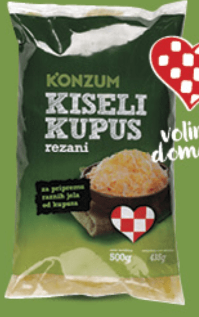 Kiseli kupus rezani 500g - Akcija u trgovini Konzum