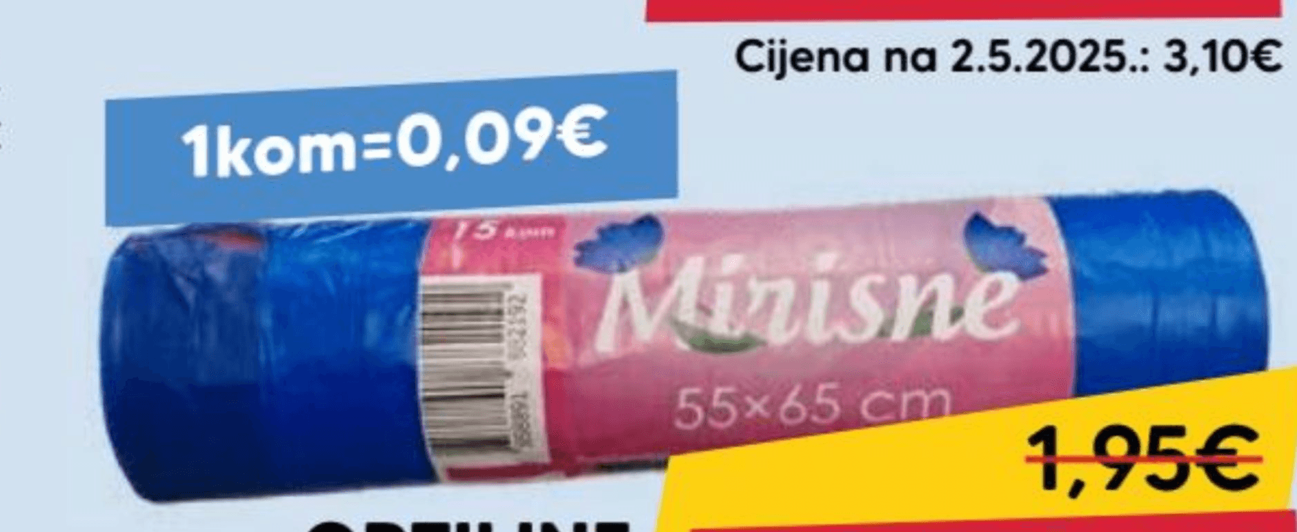 OPTILINE Vreće za smeće 50L (55x65) 15/1