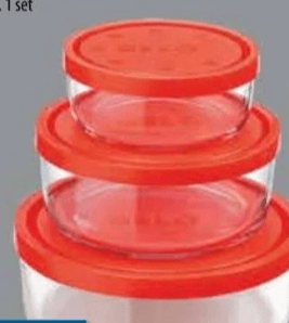 Set posuda staklene s poklopcima 1 set