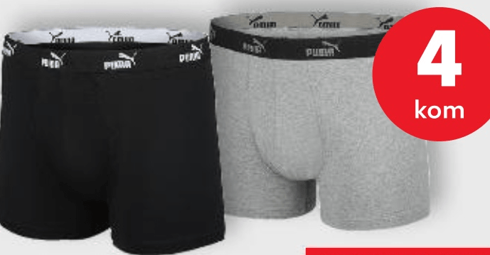 Muške bokserice 4 kom PUMA - Akcija u trgovini Kaufland