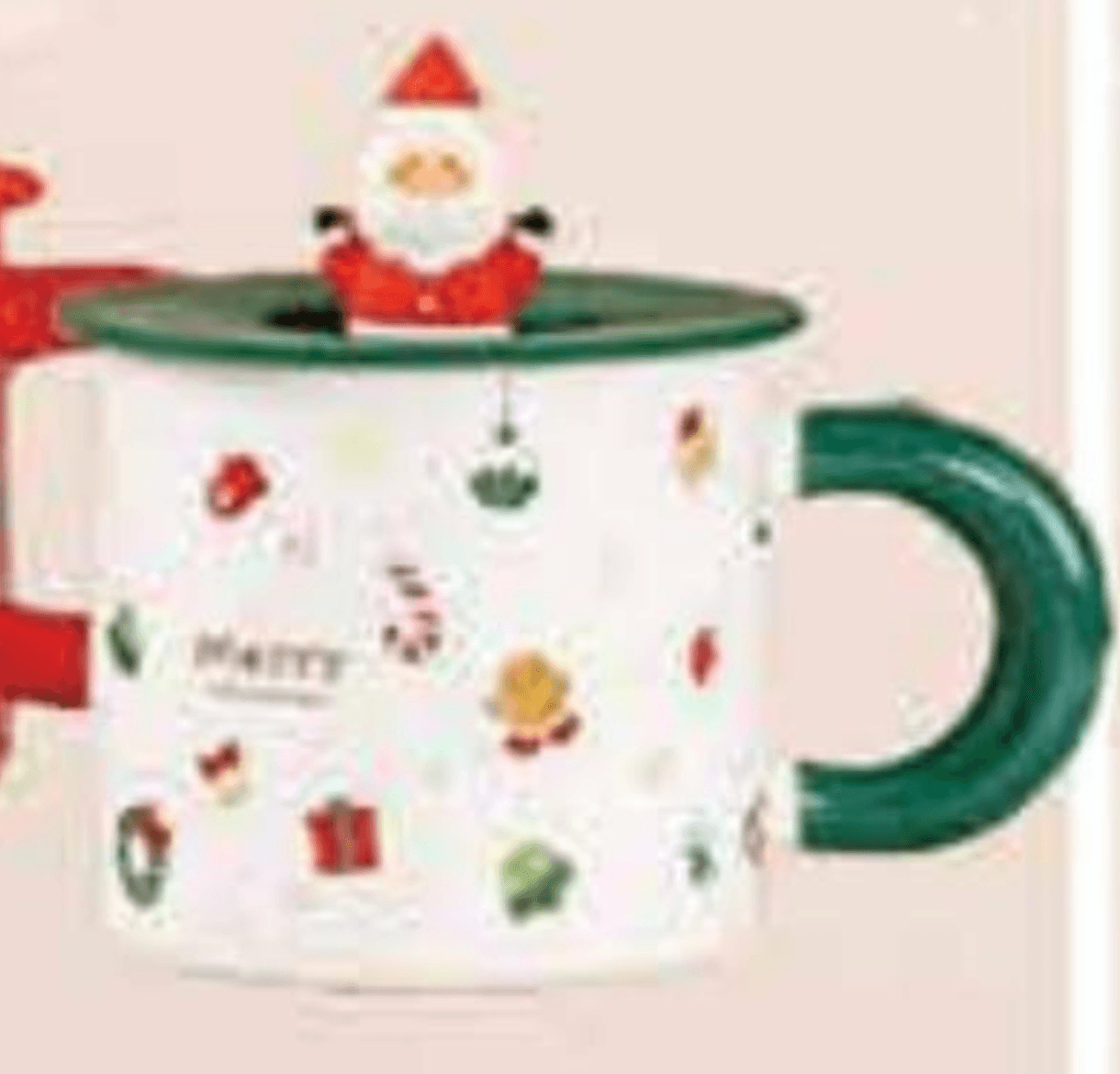 Božićna keramička šalica s figuricom Djeda Božićnjaka 1 kom