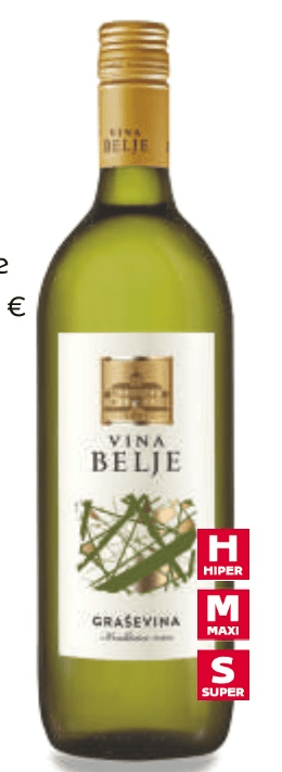 Graševina, Vina Belje Vino bijelo 1 L
