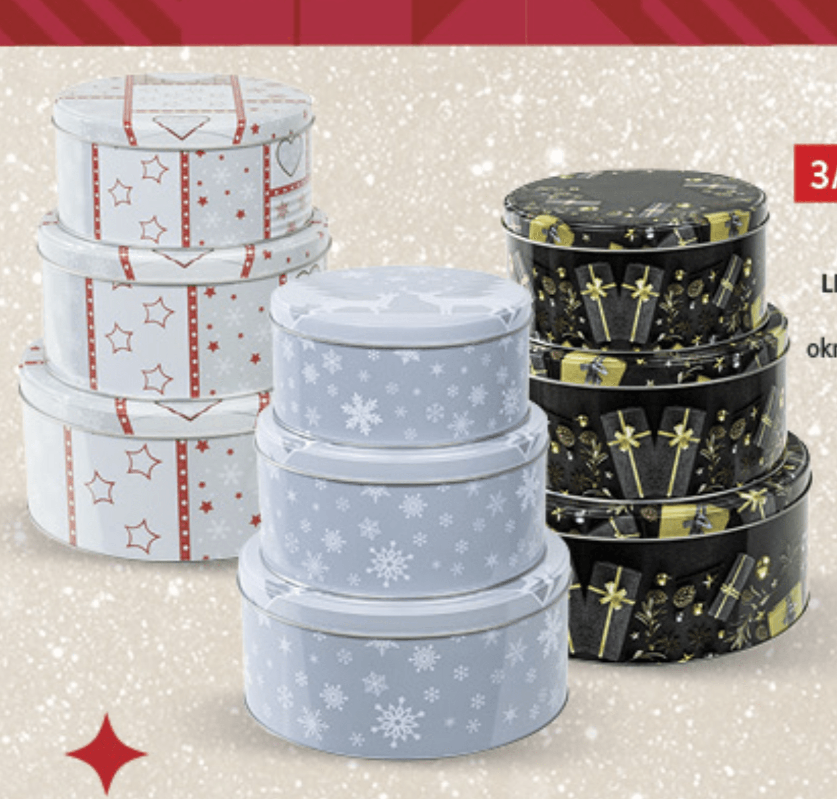 Limena kutija za kekse 3/1 set