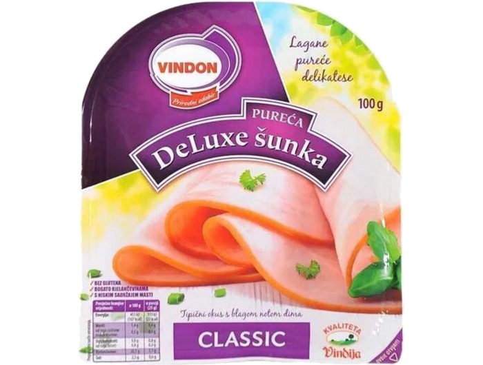 Deluxe šunka pileća Classic Vindija 100g Vindija