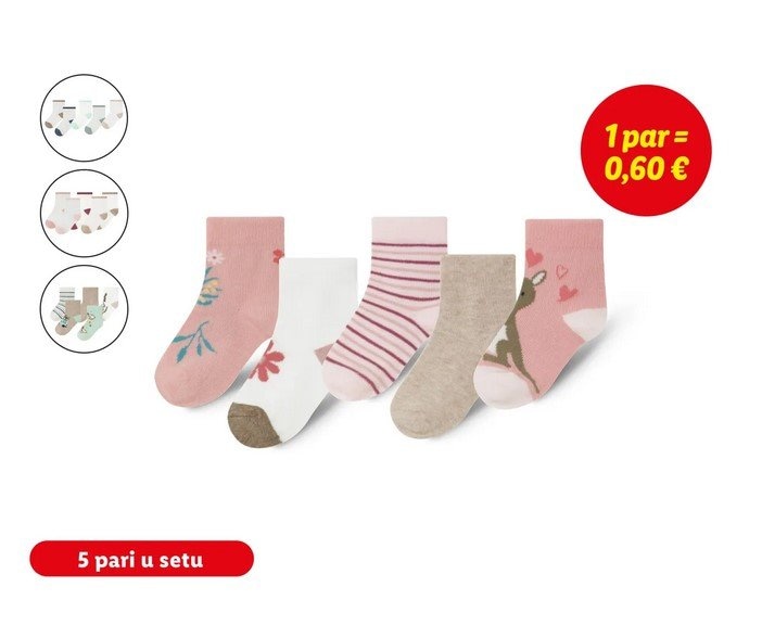 Lupilu Čarape za bebe 5 pari u setu - Akcija u trgovini Lidl