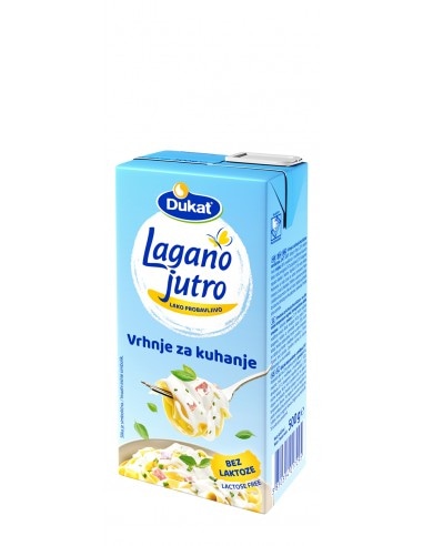 DUKAT Lagano jutro Vrhnje za kuhanje bez laktoze 500 g - Akcija u trgovini Ribola