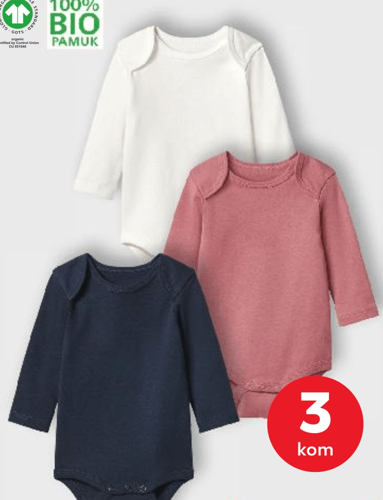 Body za bebe 3 kom - Akcija u trgovini Kaufland