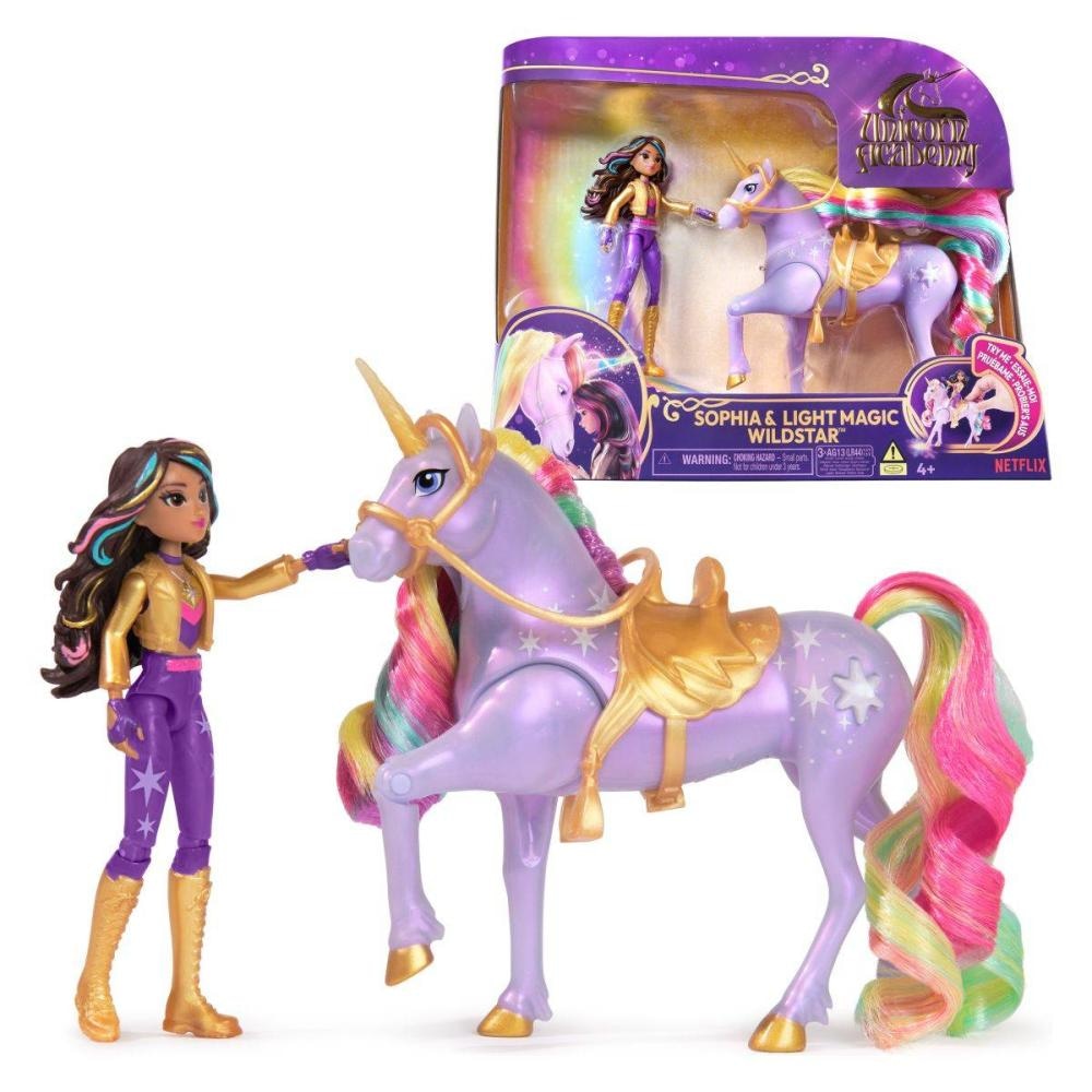 UNICORN ACADEMY lutka Sophia i jednorog Light Magic Wildstar
