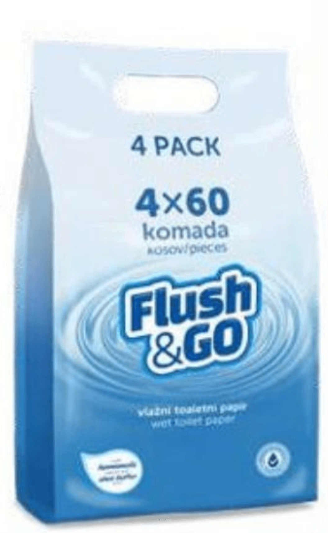 Toaletni papir vlažni Flush & GO 4 X 60 KOM - Akcija u trgovini Eurospin