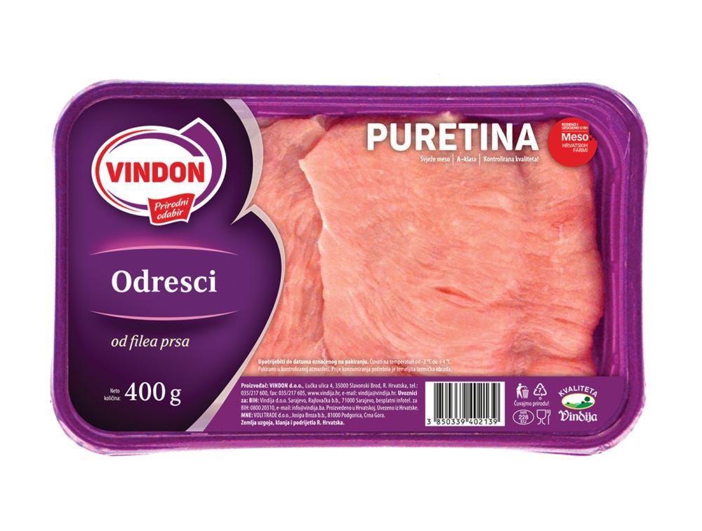 Pureći odresci od filea prsa 400 g