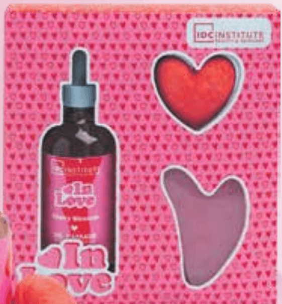 Poklon set IDC Institute In Love masažno ulje 120 ml, kugla za kupanje 50 g, kamen za masažu Gua Sha - Akcija u trgovini KTC