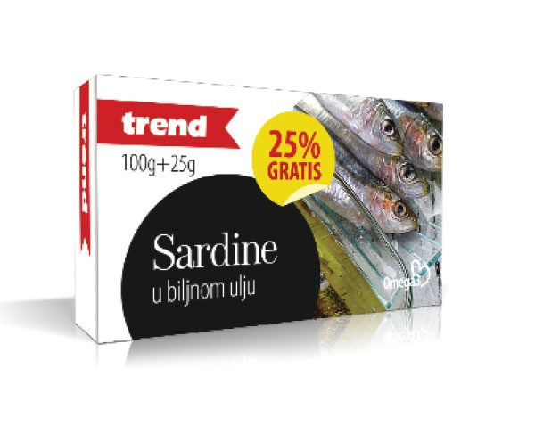 TREND Sardina u biljnom ulju 100g - Akcija u trgovini Pivac