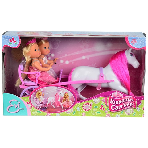 Evi lutka s prikolicom za konja kom