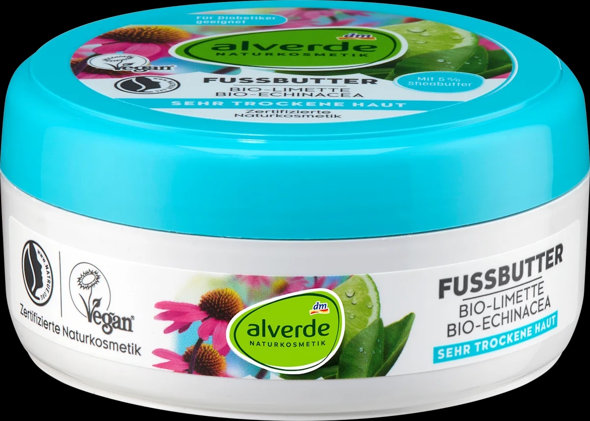 alverde maslac za stopala limeta, echinacea i shea maslac 200 ml - Akcija u trgovini Dm