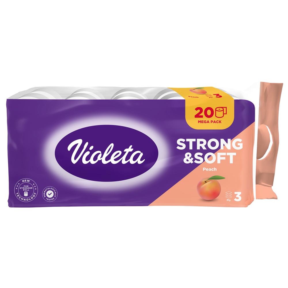VIOLETA Strong&Soft Breskva Toaletni papir troslojni 20 rola