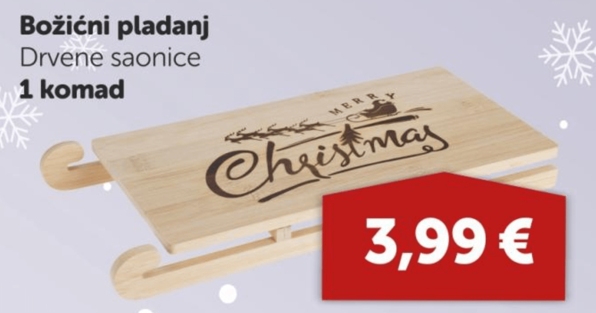 Božićni pladanj Drvene saonice 1 komad