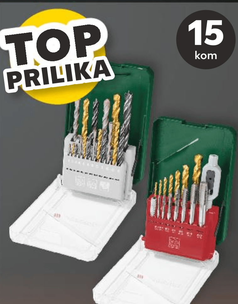 PARKSIDE® Set svrdala za bušenje ili urezivanje navoja 15 kom PARKSIDE®