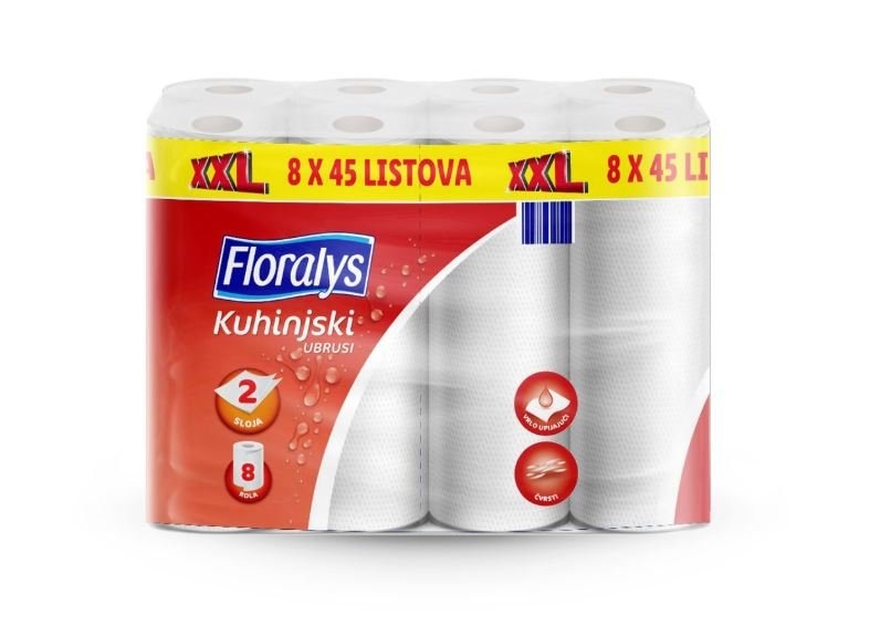 FLORALYS Kuhinjski ubrusi XXL 8 x 64 listića - Akcija u trgovini Lidl