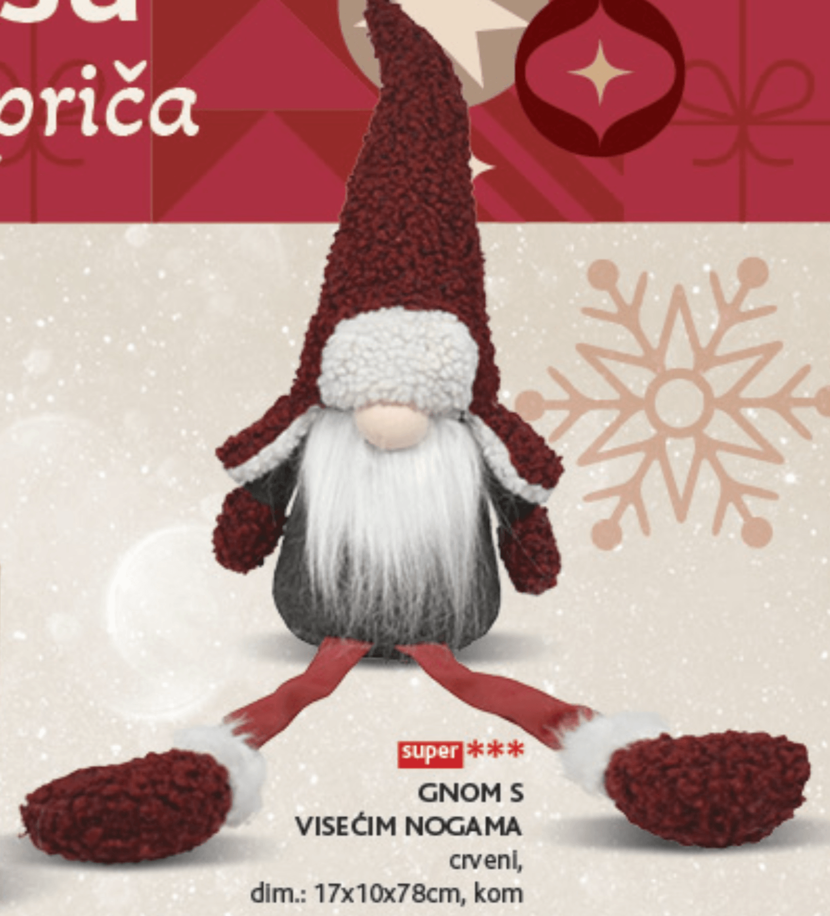 Gnom s visećim nogama kom