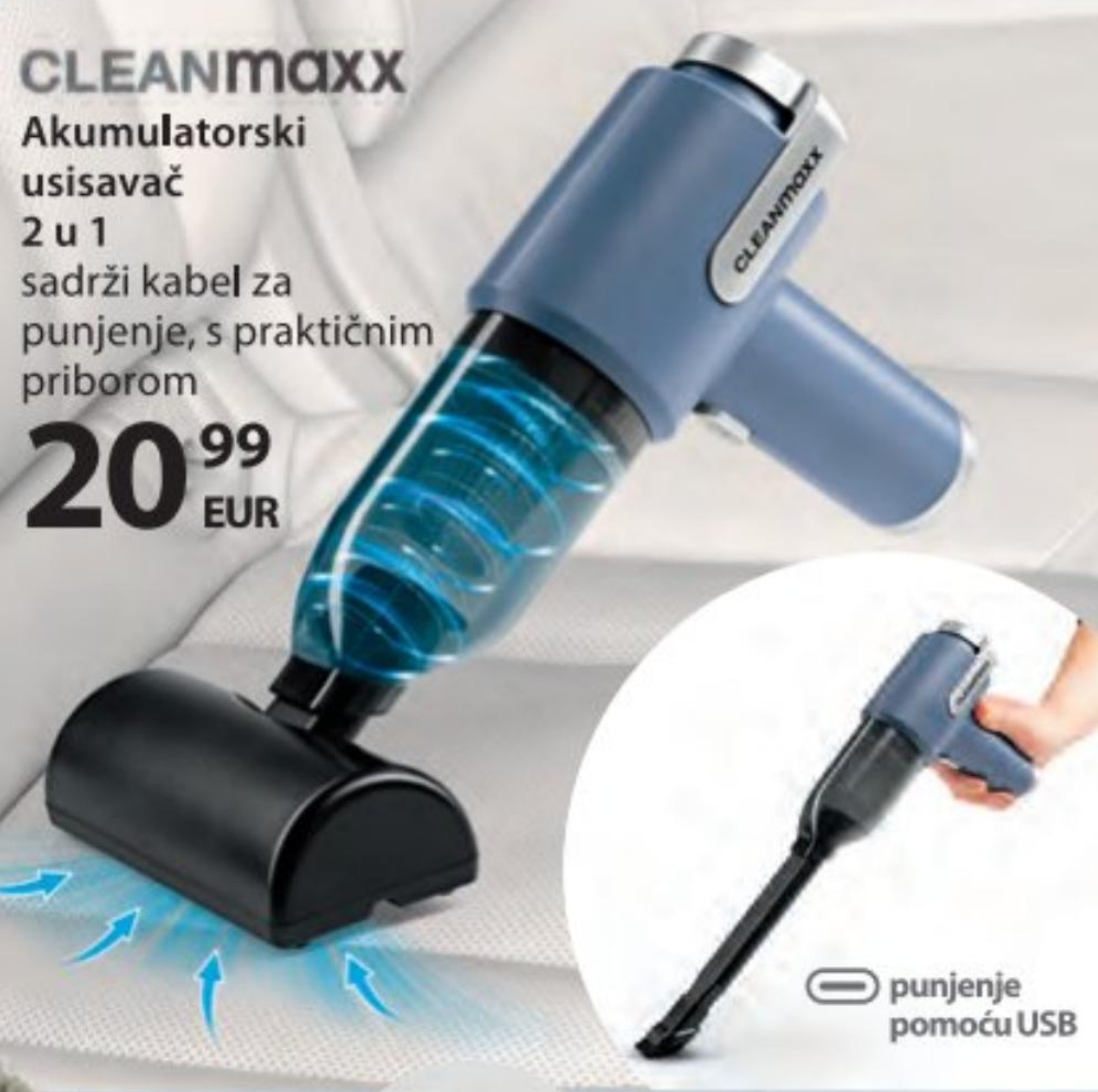 CLEANmaxx Akumulatorski usisavač - Akcija u trgovini NKD