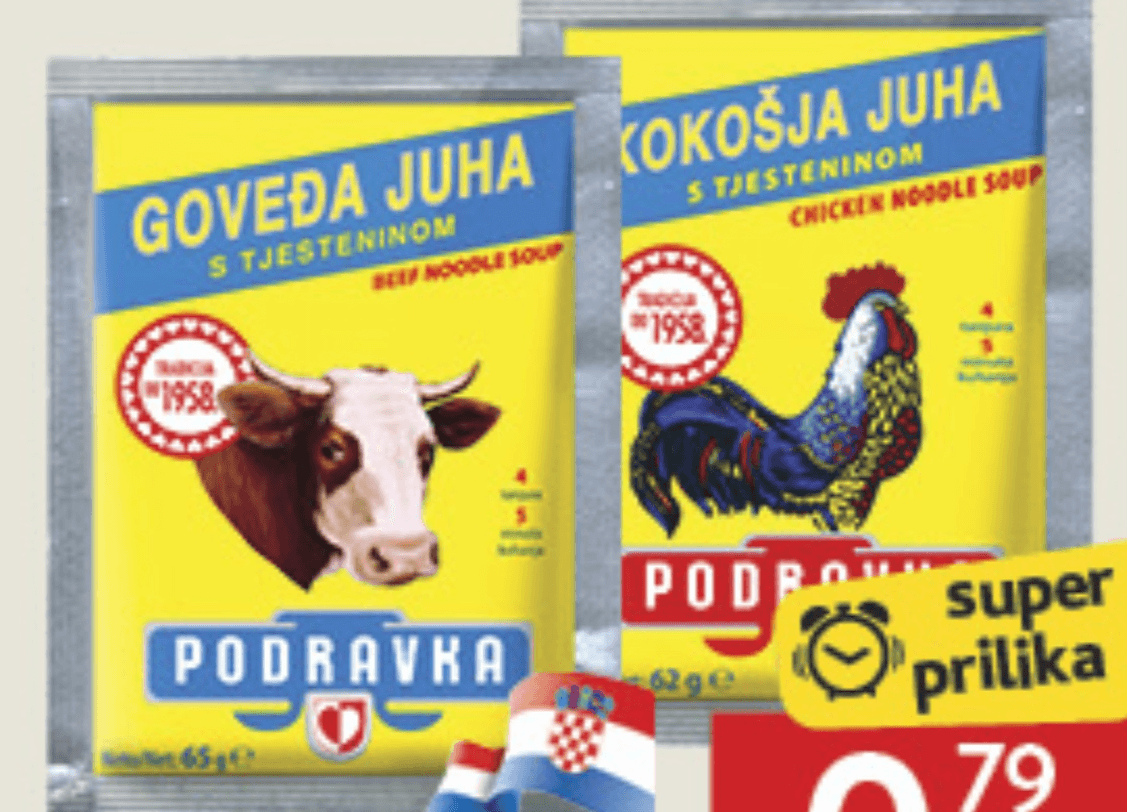 Podravka Juha 50g-65g - Akcija u trgovini Konzum