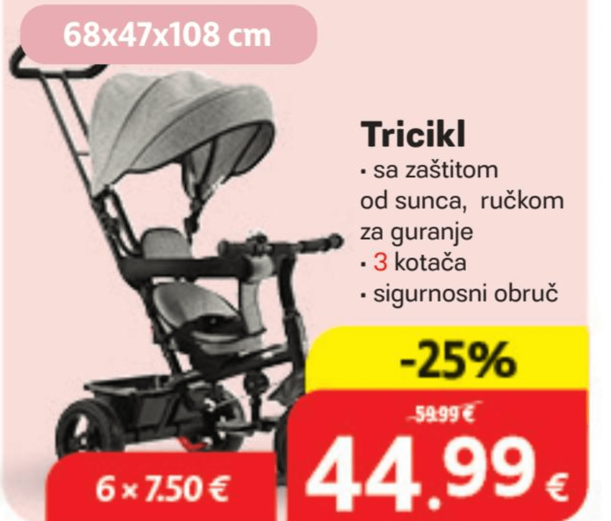 Tricikl 68x47x108 cm