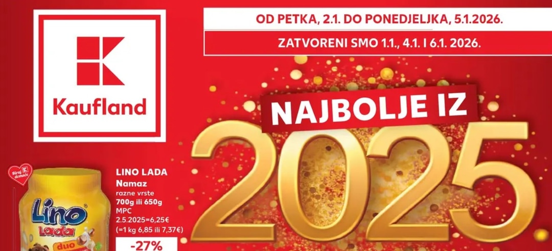 Top ponude Kaufland kataloga Akcijska ponuda od 02.01. do 05.01.2026