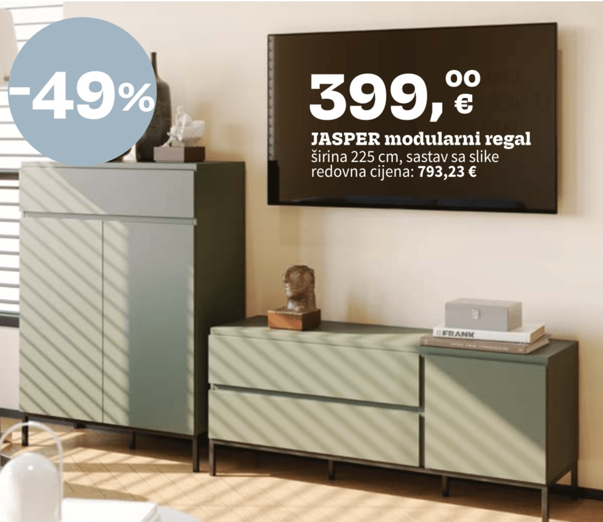 JASPER modularni regal širina 225 cm