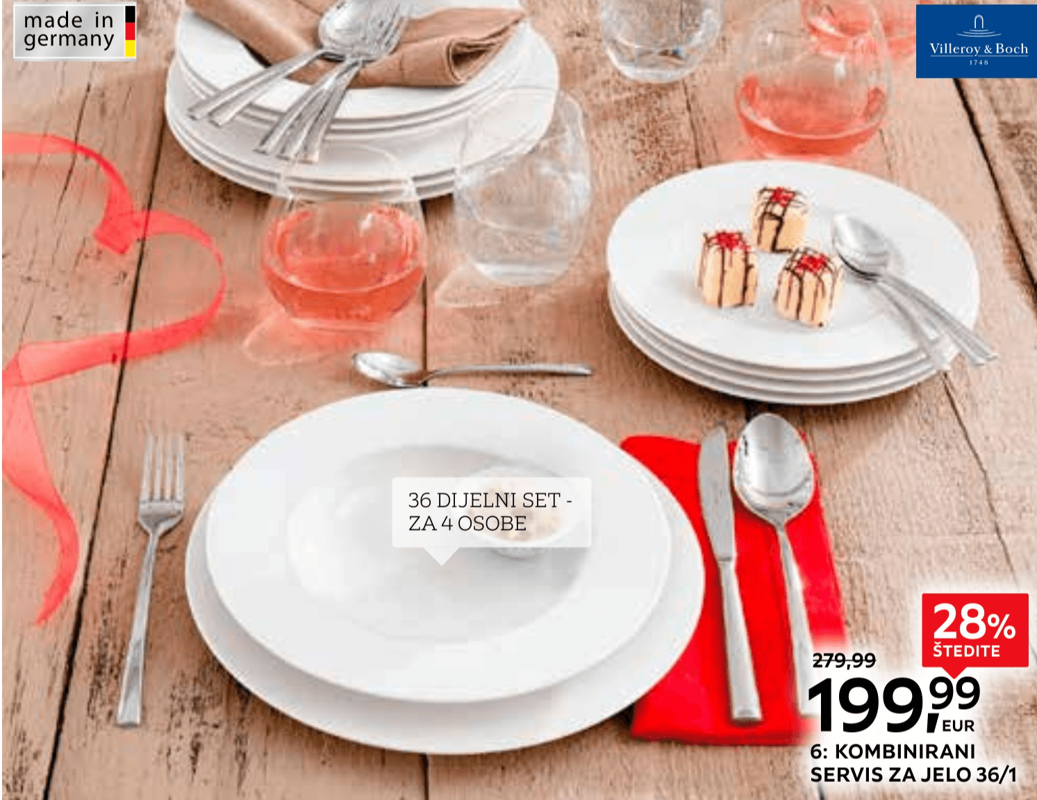 Kombinirani servis za jelo Wonderful World White 4 Friends 36 kom - Akcija u trgovini Lesnina