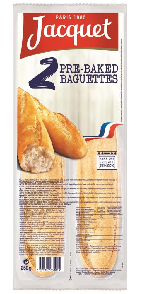 Jacquet Pre-baked Baguettes 250g
