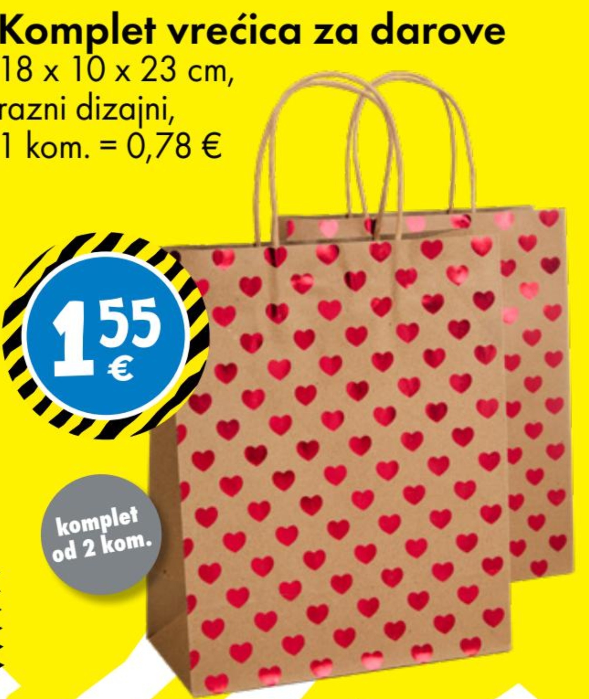 Komplet vrećica za darove komplet od 2 kom. - Akcija u trgovini Tedi