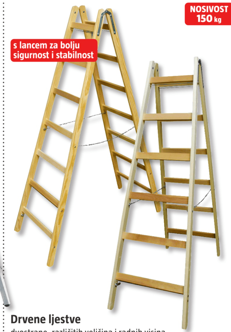 Drvene ljestve - Akcija u trgovini Bauhaus