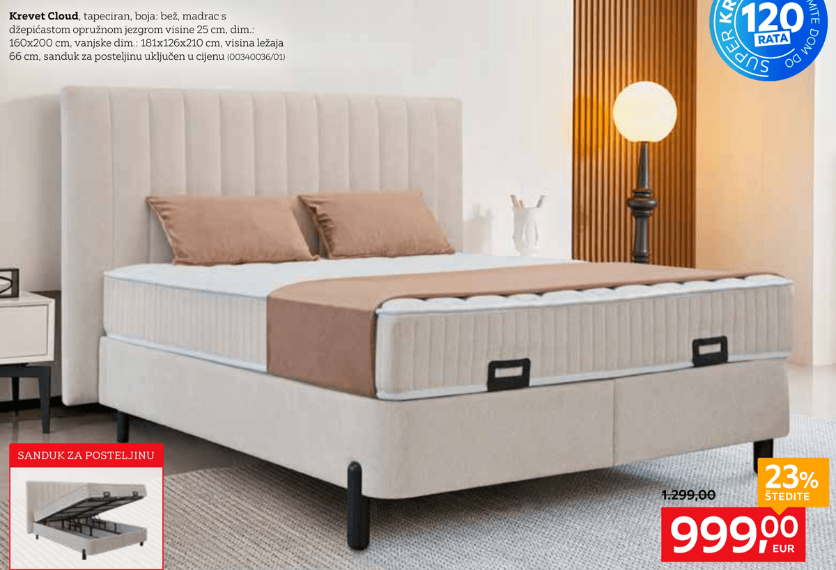 Krevet Cloud - Akcija u trgovini Lesnina