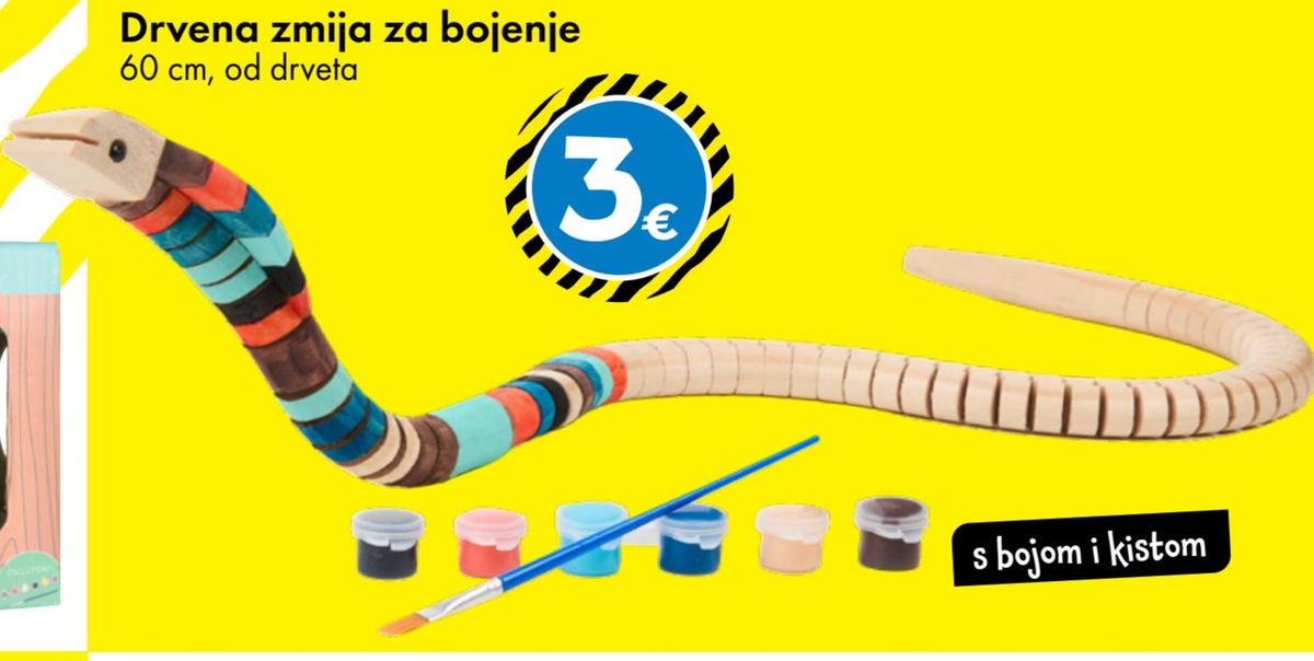 Drvena zmija za bojenje - Akcija u trgovini Tedi