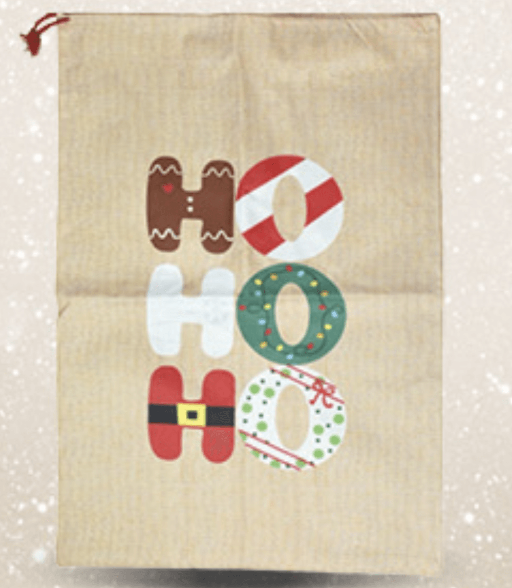 Božićna vreća HO HO HO 50x70cm, kom