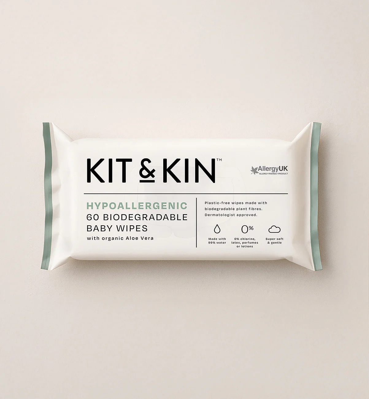 KIT & KIN hypoallergenic biodegradable baby wipes 60