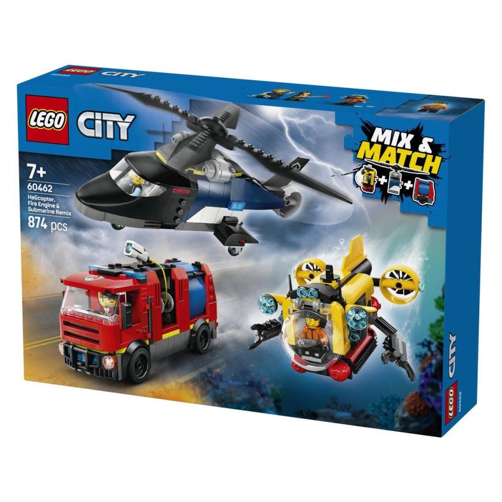 LEGO CITY Helikopter, vatrogasni kamion i podmornica 874 kom.