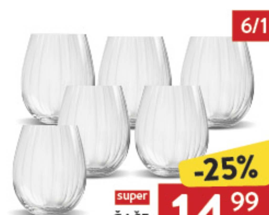Čaše za vodu 390ml, 6/1, set