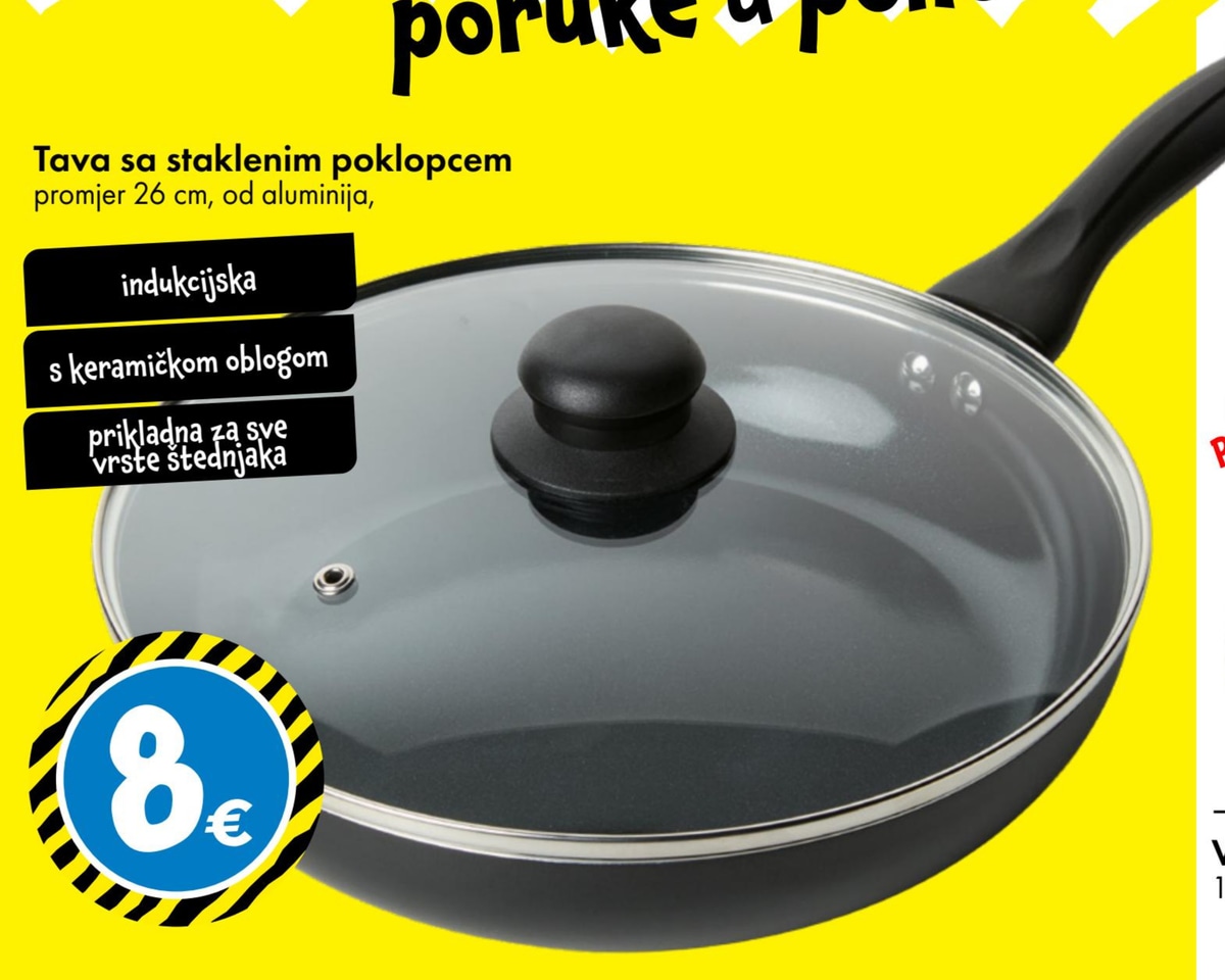 Tava sa staklenim poklopcem - Akcija u trgovini Tedi