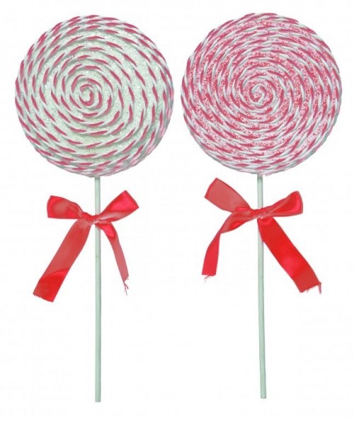 Ukras lizalica crveno bijela 1 kom