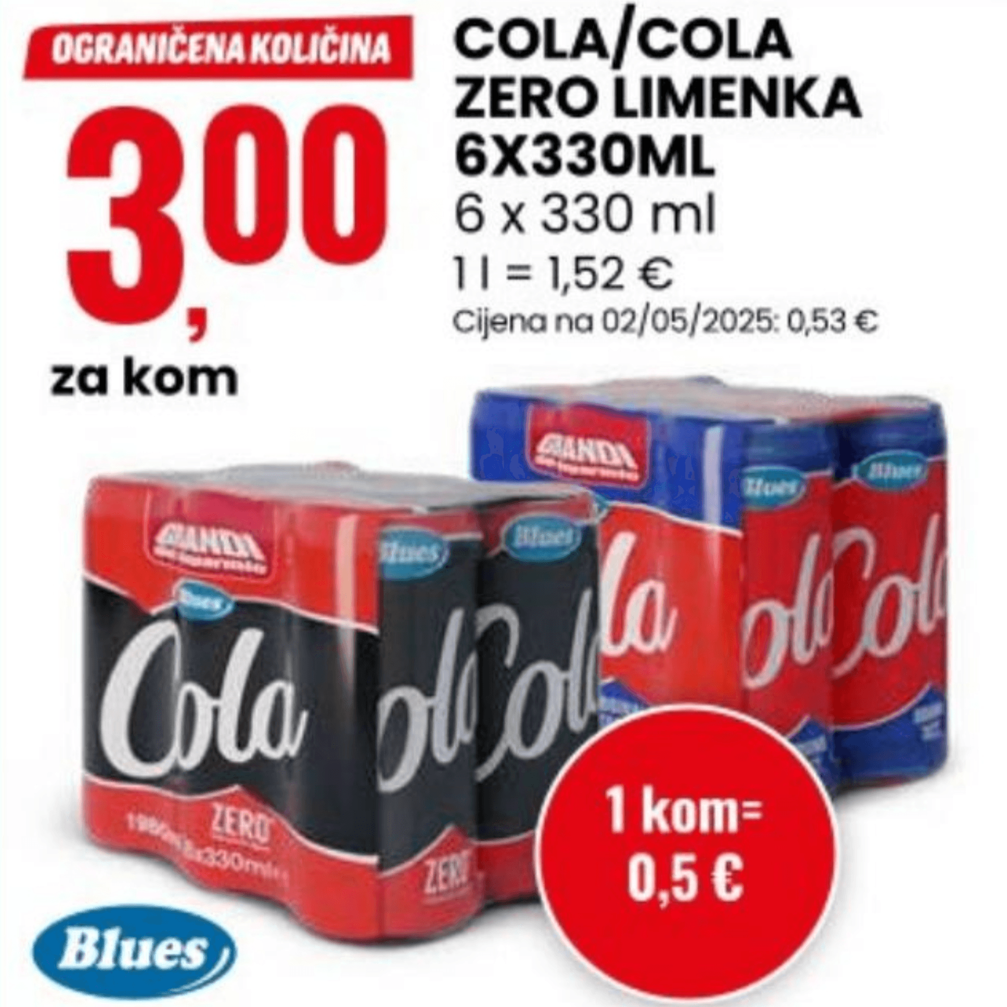 Cola/Cola Zero limenka 6 x 330 ml