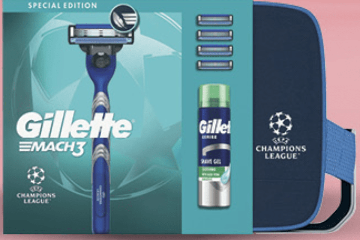 Gillette M3 Champions League set 1 torba + 1 brijač + 4 zamjenske britvice + 200ml gel za brijanje - Akcija u trgovini Konzum