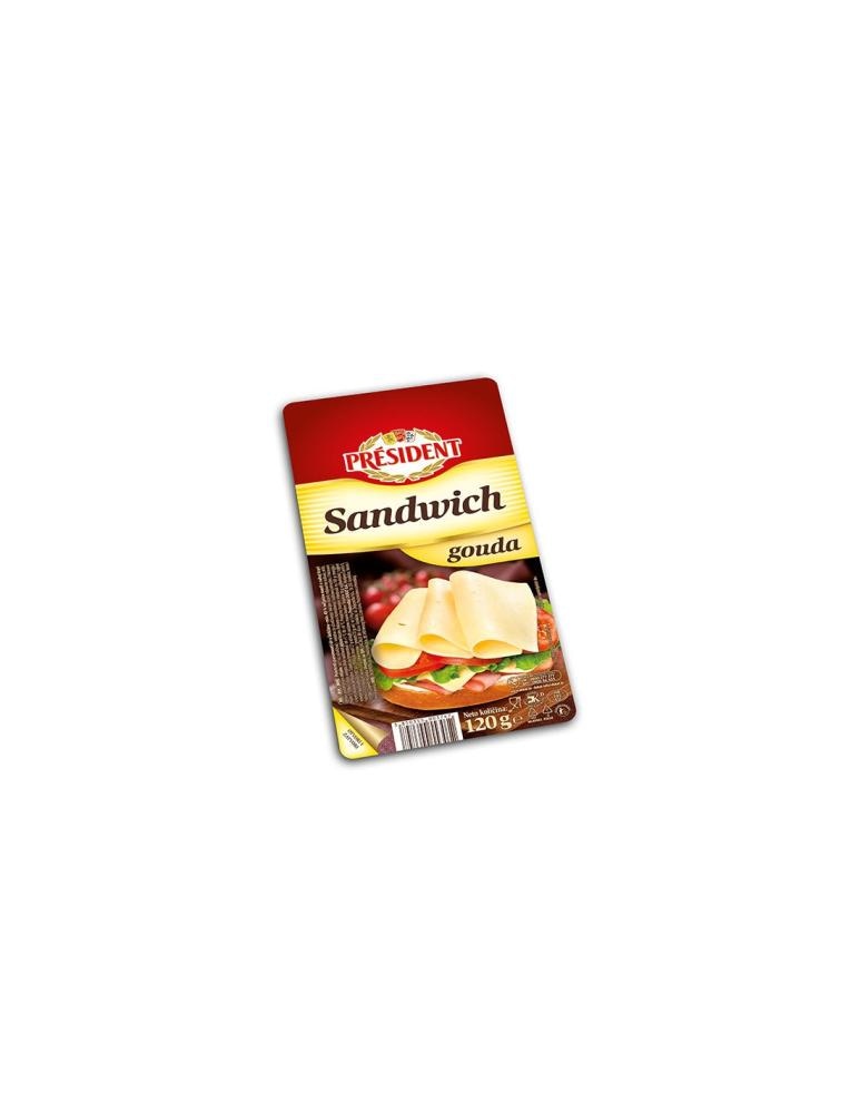 PRESIDENT Sir u listićima sandwich gouda 120 g