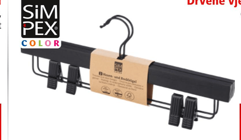 Set drvenih vješalica za hlače 2-dijelni