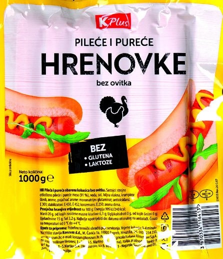 K Plus Hrenovke 1kg